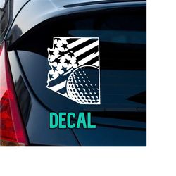 arizona american flag golf decal | az golf american flag decal | distressed american flag decal | window decal | outdoor decal