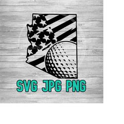 Arizona American Flag Golf SVG PNG JPG | Arizona Golf Vector | Cricut and Silhouette File | Clipart | Laser Engraving