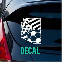 arizona american flag soccer decal | az soccer american flag decal | distressed american flag decal | window decal | outdoor decal