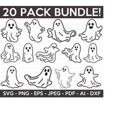 Ghost SVG Bundle, Halloween SVG, Halloween Shirt svg, Halloween Clipart, Scary Vibes, Halloween Vibes, Cut Files Cricut,