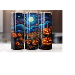 halloween pumpkin 20 oz tumbler wrap, halloween tumbler wrap, halloween, vibrant wrap, straight template, tapered, subli