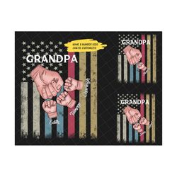 Personalized Grandpa Png, Father's Day Fist Bump Set Flag America, Grandpa and Childs Hands Png, Father's Day Png, Kid And Grandpa Fist Bump
