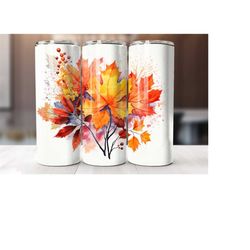 Fall Leaves 20 Oz Tumbler Wrap, Autumn Tumbler Wrap, Vibrant Wrap, Straight Template, Tapered, Wrap,Sublimation Graphics