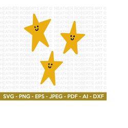 Smiley Stars SVG, Sparkle Stars SVG, Sparkle Svg, Star Clipart, Bright Stars, Twinkle Stars, Instant Download, Cricut Cu