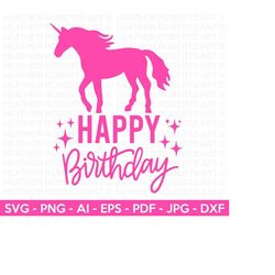 Happy Birthday SVG, Unicorn SVG, Unicorn Silhouette, Unicorn Clip Art, Unicorn Graphics, Magical Unicorn, Unicorn Design