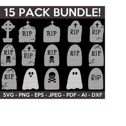 Ghost and Tombstone SVG Bundle, Halloween SVG, Halloween Shirt svg, Halloween Clipart, Halloween Vibes, Cut Files Cricut