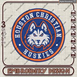 NCAA Logo Embroidery Files, NCAA Houston Christian Huskies Embroidery Designs, Machine Embroidery Design