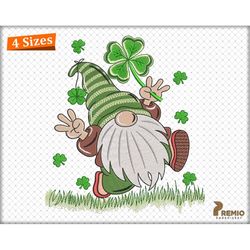 St. Patrick's Gnome Embroidery Designs, Irish Lucky Gnome Embroidery Design Patterns, St. Patrick's Gnome Machine Embroi
