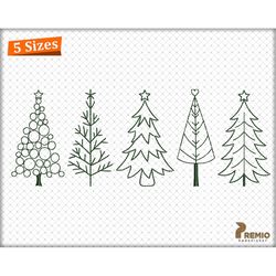 Christmas Trees Embroidery Designs, Christmas Machine Embroidery Design Files, Trendy Embroidery Christmas Trees, Xmas T