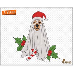 Dog Ghost Embroidery Design, Christmas Ghost Dog Nightmare Embroidery Design, Halloween Nightmare Ghost Puppy Paw Machin
