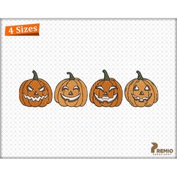 Pumpkin Embroidery Design, Four Smiley Pumpkin Machine Embroidery Files,  Autumn Fall Pumpkin Embroidery Design - Instan
