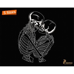 Skeleton Lovers Embroidery Design, Skeleton Romance, Dead Skull Love Embroidery Machine Files, Halloween Skeletons Embro