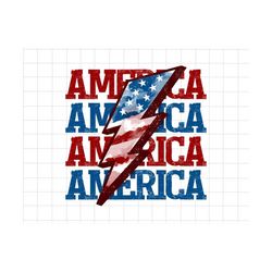 America Png, 4th Of July, American Freedom, Independence Day, Fourth Of July, Stars And Stripes, Retro America Lightning Bolt