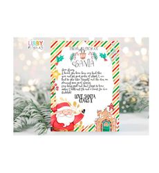 editable official letter from santa claus north pole mail letter from santa printable template  christmas eve box instant download corjl 029