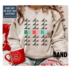 ho ho ho christmas sweatshirt, personalized christmas gift, funny xmas shirt, merry christmas family gift, christmas fam