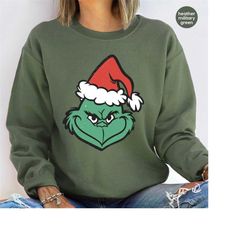 Merry Christmas Gift, Christmas Sweatshirts, Grinch Long Sleeve Shirts, Grinchmas Hoodies and Sweaters, Holiday Gifts, G