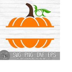 Pumpkin Split Monogram, Name Frame - Halloween, Fall, Autumn - Instant Digital Download - svg, png, dxf, and eps files i