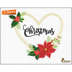 Christmas Wreath Embroidery Design, Holiday Wreath Machine Embroidery Files, Christmas Embroidery Design, Merry Christma