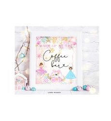 coffee bar sign land of sweets party sign nutcracker birthday sign sugar plum fairy pink dessert table decor download corjl printable 032