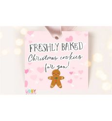 Christmas cookies square tag, Instant download Christmas Holiday tag, Printable cookie tag, Christmas gift tag