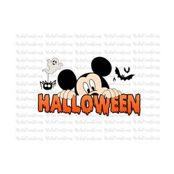 Happy Halloween Skeleton Svg, Mickey Mouse, Boo Svg, Trick Or Treat Svg, Spooky Vibes Svg, Bow Svg, Mickey Halloween Svg, Mickey Face Png