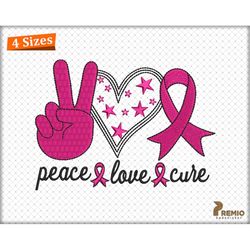 Awareness Embroidery Design, Cancer Ribbon Machine Embroidery Design, Awareness Ribbon Embroidery Designs, Pink Embroide