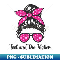 Machining Messy Bun Machinist Tool and Die Maker - Elegant Sublimation PNG Download - Enhance Your Apparel with Stunning Detail