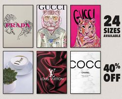 Bundle Luxury Brands Digital Poster, Trendy Printable With Logo, Fashion Luxury Digital Download 52