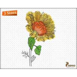 Sunflower Design,  Sunflower Embroidery Design, Sunflower Embroidery For Machine Patterns, Floral Embroidery Files - Ins