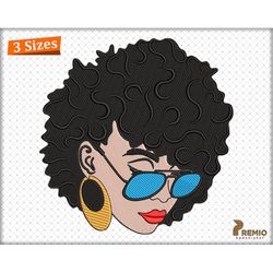 Afro Woman Machine Embroidery Design, Black Girl African Embroidery Designs, Melanin Black African Woman Embroidery Desi