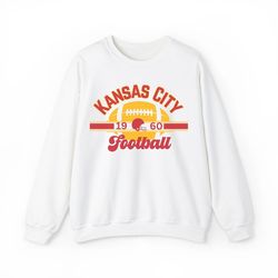 Kansas City Football Retro Sweatshirt, Vintage Chief Football Crewneck, Men's & Women's KC Chief Throwback Sweatshirt, K
