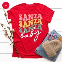 Christmas Shirt, Merry Christmas Gifts, Xmas T-Shirt, Funny Holiday Sweatshirts, Santa Baby Sweatshirt, Womens Clothing,