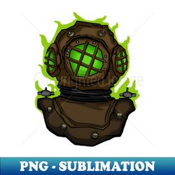 Radioactive diver helmet - Decorative Sublimation PNG File - Capture Imagination with Every Detail