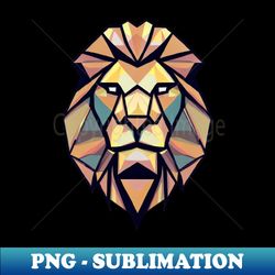 Regal Roar Geometric Lion Print for Those with a Lionhearted Style - Vintage Sublimation PNG Download - Perfect for Sublimation Art