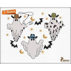 Western Ghost Embroidery Design, Howdy Ghost Embroidery Design, Country Halloween, Cowboy BOO Haw, Western Boo Haw Machi