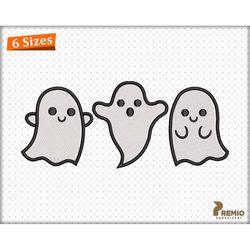 Spooky Season Embroidery Design, Halloween Machine Embroidery Design Patterns, Cute Three Spooky Ghost Embroidery Files