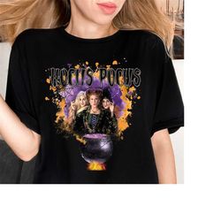 Vintage Just a Bunch of Hocus Pocus Shirt, Cute Halloween Sanderson Three Sisters Witch Tshirt, Faded Vintage Look, Sand