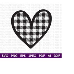 Plaid Pattern Heart Svg, Heart SVG, Hand-drawn Heart svg, Valentine Heart svg, Heart Shape, Patterned Heart, Cut Files C