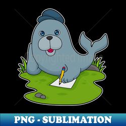 Seal Pencil Paper - PNG Sublimation Digital Download - Capture Imagination with Every Detail