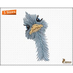 Ostrich Embroidery Designs, Machine Embroidery Designs Ostrich, Birds Ostrich Designs, Embroidery Design Animal, Animal