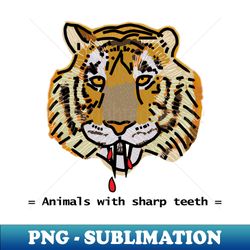 animals with sharp teeth halloween horror tiger portrait - stylish sublimation digital download - perfect for sublimation mastery