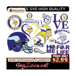 Minnesota Vikings Bundle Svg Logo And N-F-L Logo Svg - Instant Download