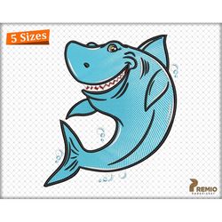 Fish Embroidery Design, Cute Sea Animal Machine Embroidery Files, Shark Digital Embroidery Design, Jumping Shark Fish Em