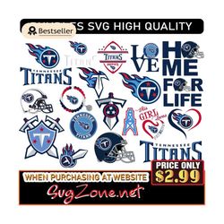 Clipart Bundle, Tennessee Titans Svg & N--F--L Football Teams Cutting Files