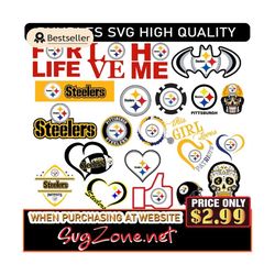 Pittsburgh Steelers Team Bundle Svgs For N--F--L Fans