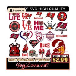 Tampa Bay Buccaneers Svg Logo Bundle | Instant Download N-F-L logo svg