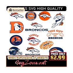 Denver-Broncos Bundle Svg Logo And N-F-L Logo Svg For Instant Download