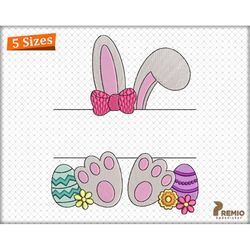 Floral Bunny Embroidery Design, Easter Baby Monogram Embroidery Design, Bunny Machine Embroidery Design Files, Bunny Nam