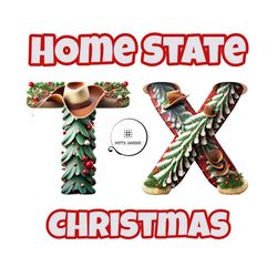 Home State png, Texas png, State of Texas png, Texas Christmas png, Christmas png, Home State Christmas png