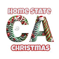 California Christmas png, State of California png, State png, Home State png, Christmas Hat png, Home State Christmas